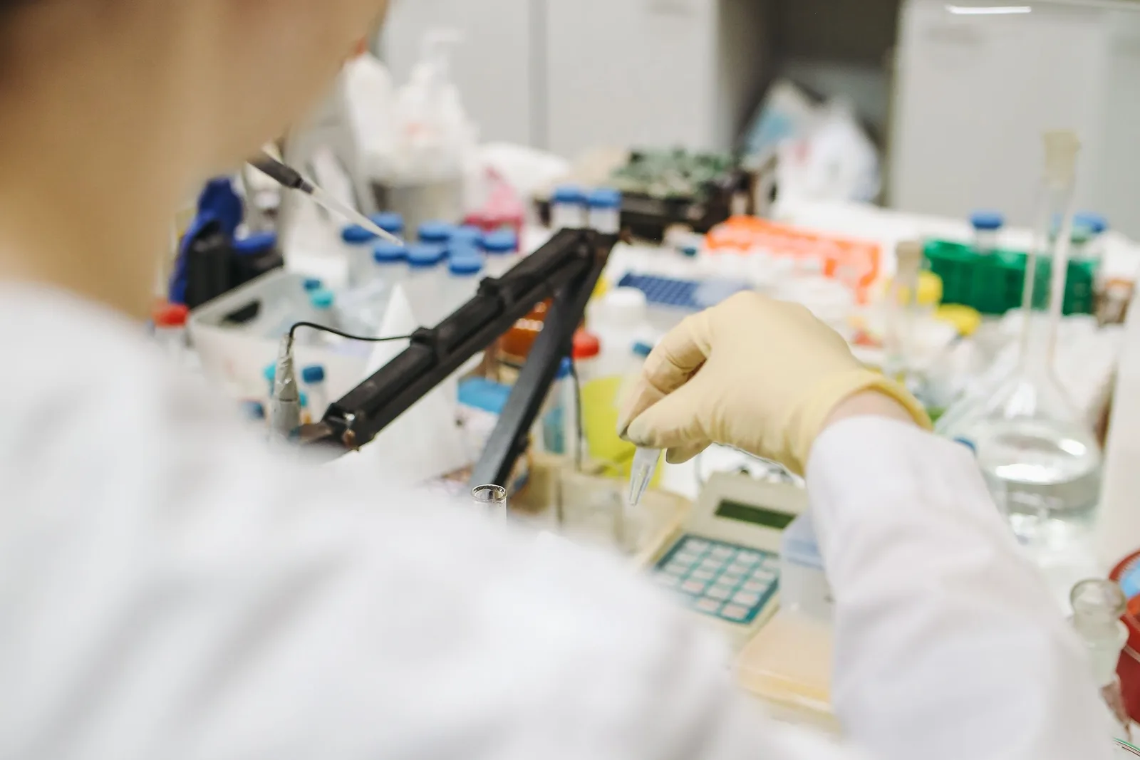 Laboratory scientist conducting a quality-control test