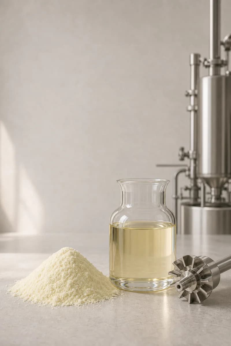 Fat filled milk powder with a clear vegetable-oil sample and controlled emulsion cue