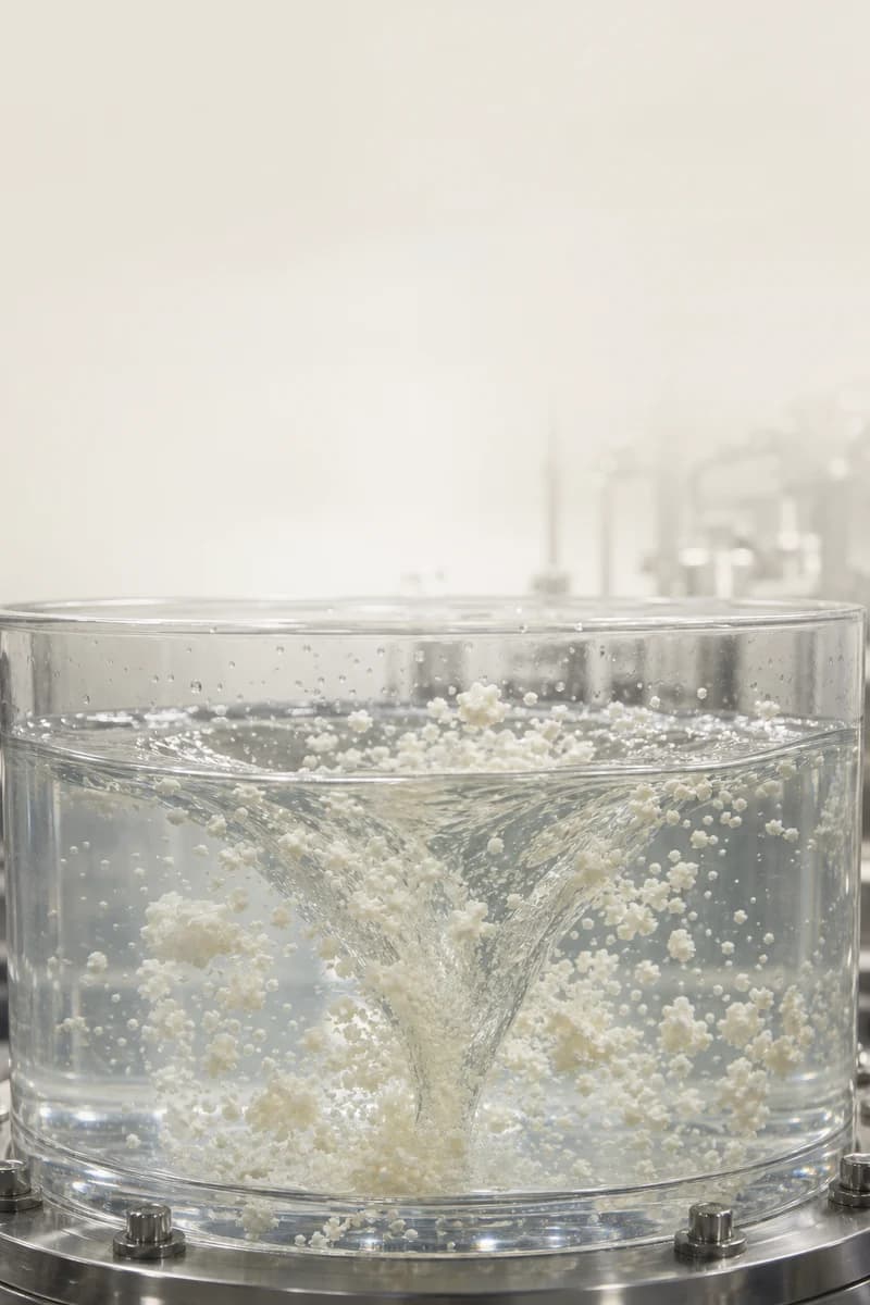 Porous instant milk powder agglomerates dispersing rapidly in a clear mixing vessel