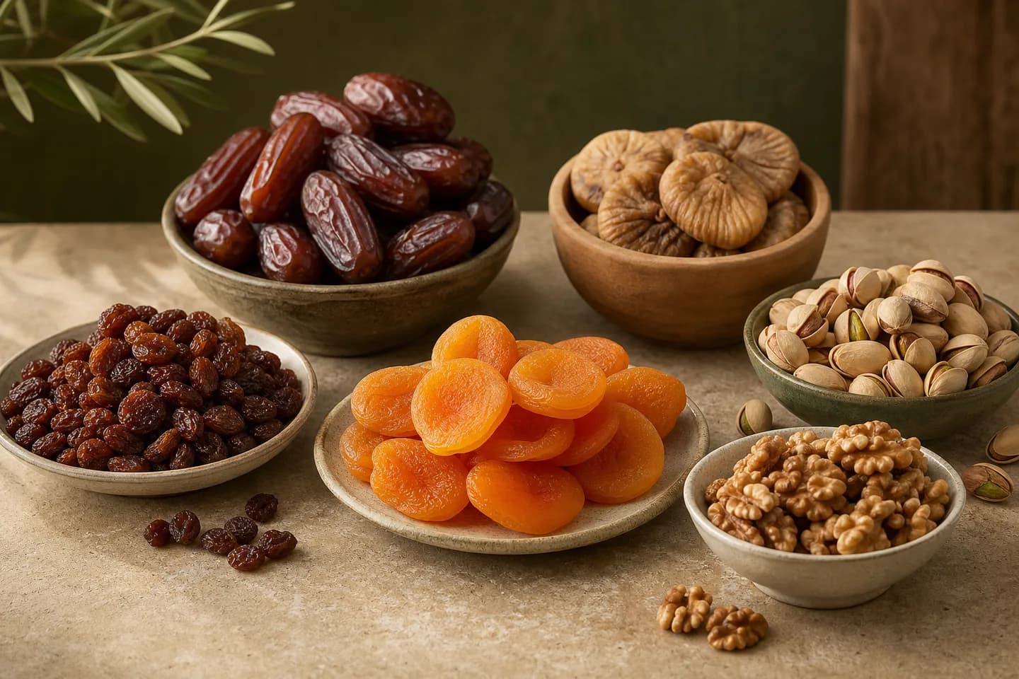 Assorted dried fruit and nuts representing product identity and format review