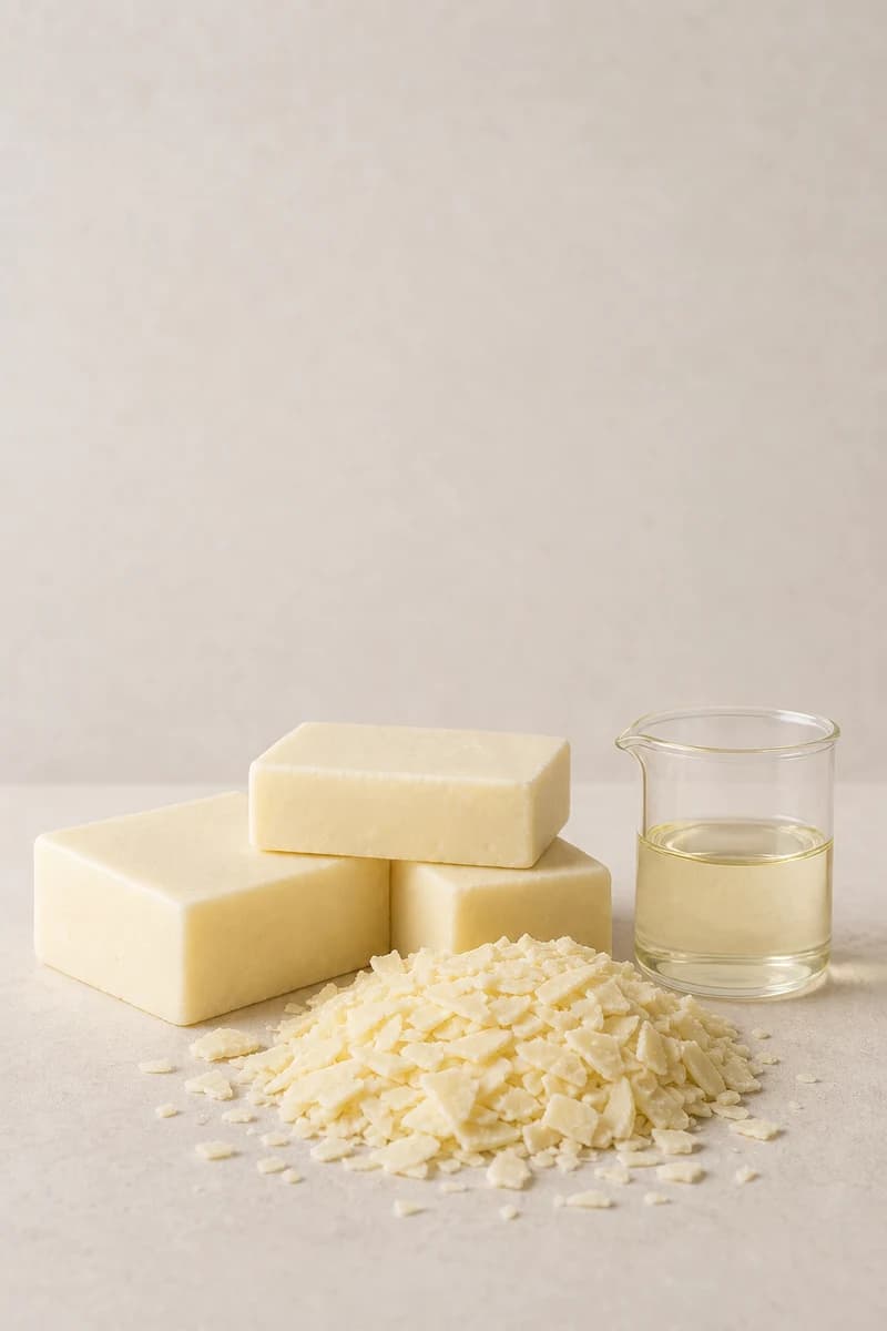 Speciality fat blocks, flakes and liquid sample presented as technical ingredients