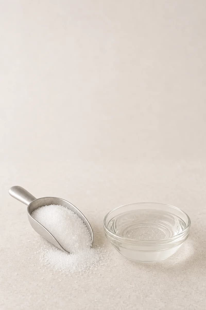 White crystalline allulose and a clear allulose syrup sample