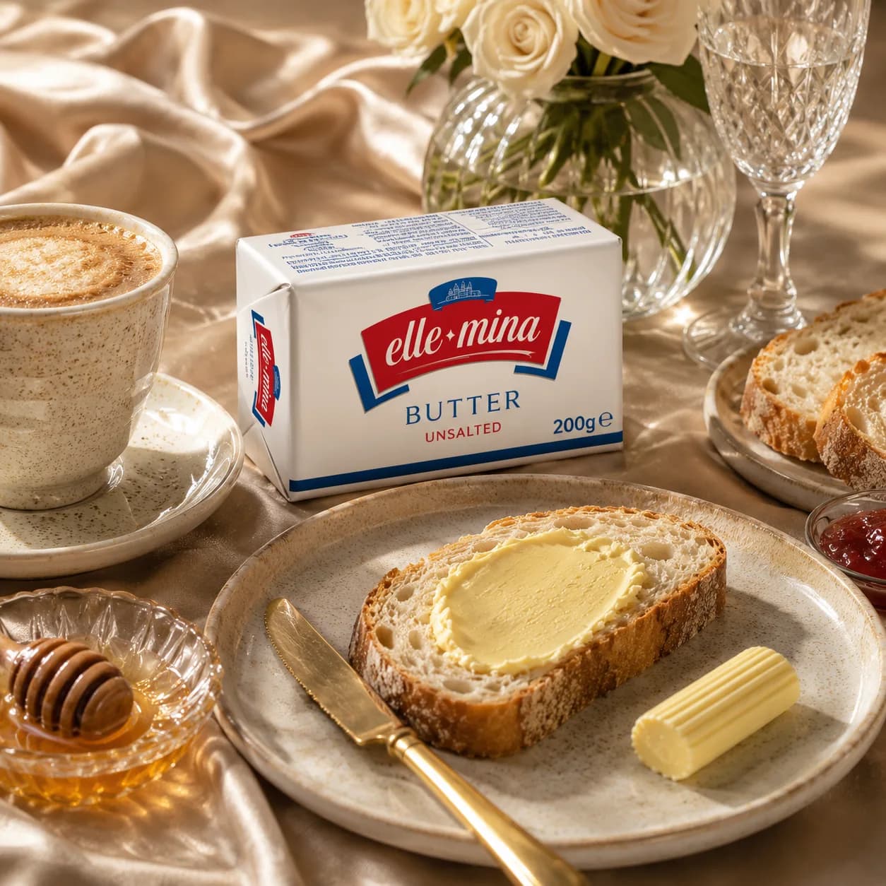 Elle Mina butter on a breakfast table